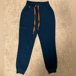 Figs XS High Waisted Zamora Jogger Scrub Pants- Deep Reef